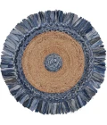 LR Home NATURAL FIBER 3380 Denim/ Blue 5'6" Round Rug