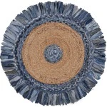 Rugs Town Fiber 3380 Denim/ Blue 3'6" Round Rug