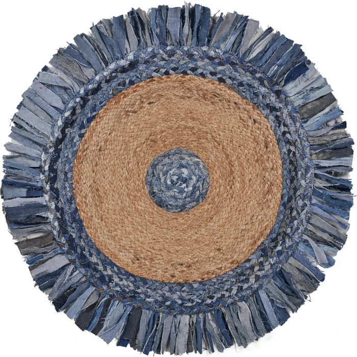 Rugs Town Fiber 3380 Denim/ Blue 5'6" Round Rug