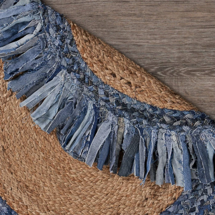 Rugs Town Fiber 3380 Denim/ Blue 5'6" Round Rug