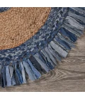 LR Home NATURAL FIBER 3380 Denim/ Blue 5'6" Round Rug
