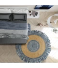 LR Home NATURAL FIBER 3380 Denim/ Blue 5'6" Round Rug
