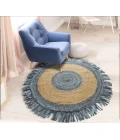 LR Home NATURAL FIBER 3380 Denim/ Blue 5'6" Round Rug