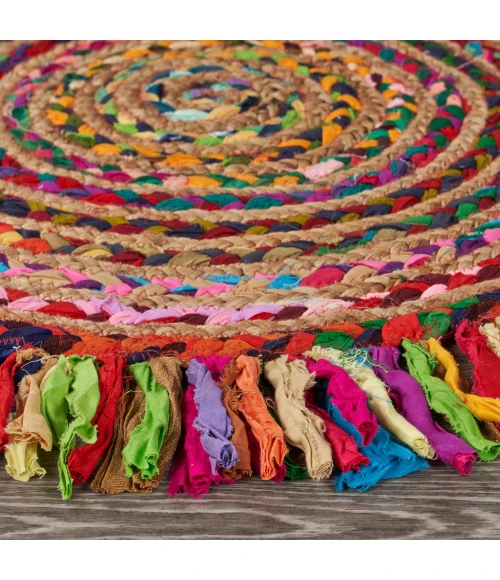 LR Home NATURAL FIBER 3382 Multi 5'6" Round Rug