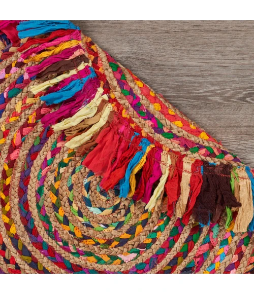 LR Home NATURAL FIBER 3382 Multi 5'6" Round Rug