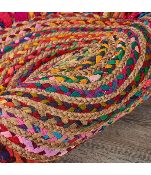 LR Home NATURAL FIBER 3382 Multi 5'6" Round Rug