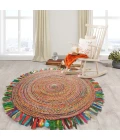 LR Home NATURAL FIBER 3382 Multi 5'6" Round Rug