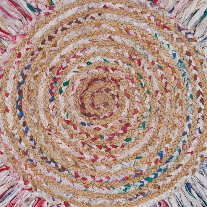 LR Home NATURAL FIBER 3383 Pastel 3'6" Round Rug