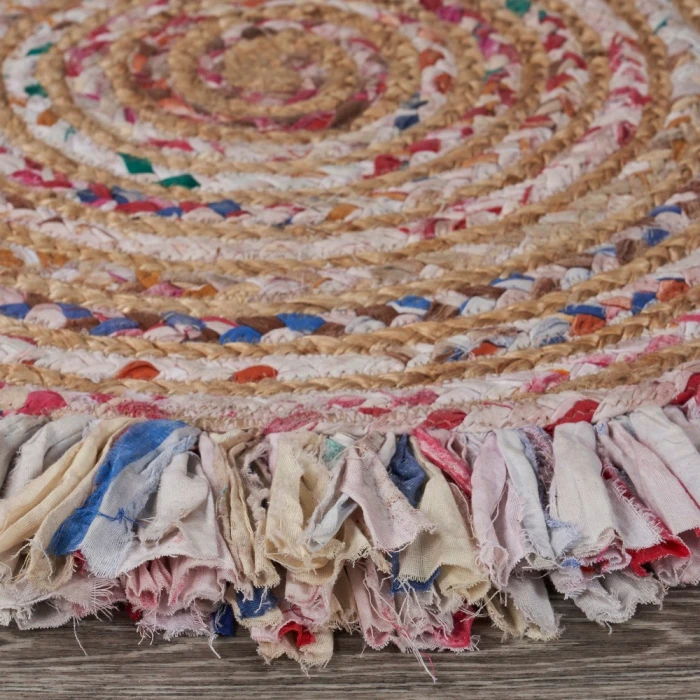 LR Home NATURAL FIBER 3383 Pastel 3'6" Round Rug