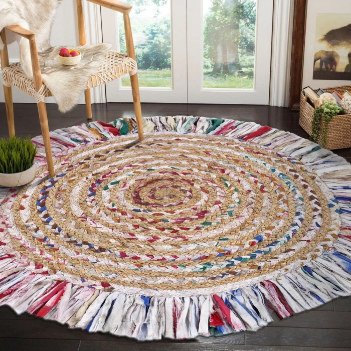 LR Home NATURAL FIBER 3383 Pastel 3'6" Round Rug
