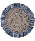 LR Home NATURAL FIBER 3384 Denim/ Blue 5'6" Round Rug