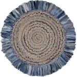 Rugs Town Fiber 3384 Denim/ Blue 3'6" Round Rug