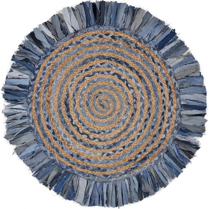 Rugs Town Fiber 3384 Denim/ Blue 5'6" Round Rug