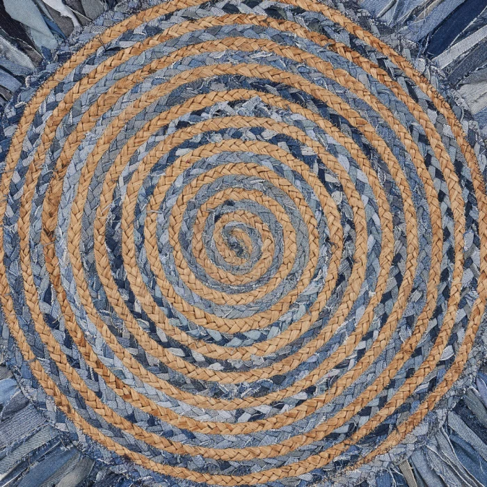 Rugs Town Fiber 3384 Denim/ Blue 5'6" Round Rug