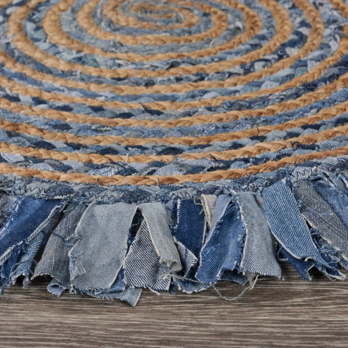 Rugs Town Fiber 3384 Denim/ Blue 5'6" Round Rug