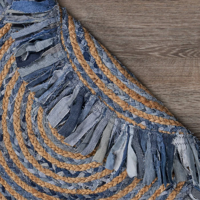 Rugs Town Fiber 3384 Denim/ Blue 5'6" Round Rug