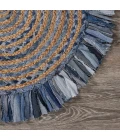 LR Home NATURAL FIBER 3384 Denim/ Blue 5'6" Round Rug