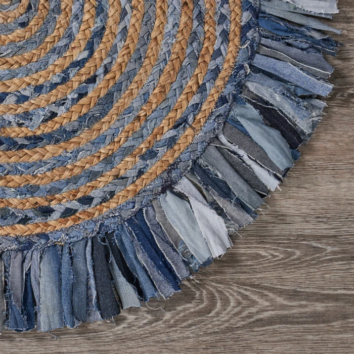 Rugs Town Fiber 3384 Denim/ Blue 5'6" Round Rug