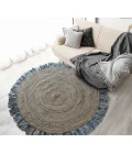 LR Home NATURAL FIBER 3384 Denim/ Blue 5'6" Round Rug