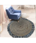 LR Home NATURAL FIBER 3384 Denim/ Blue 5'6" Round Rug