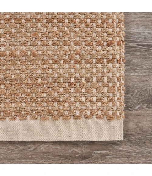 LR Home Natural Fiber Tan/Off-White 03386 7 ft. 9 in. X 9 ft. 9 in. Rect. Rug