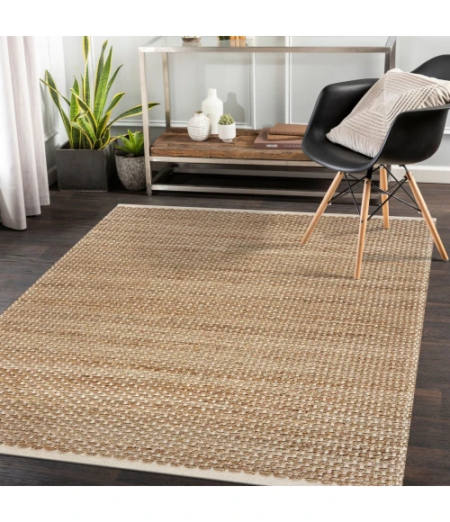 LR Home Natural Fiber Tan/Off-White 03386 7 ft. 9 in. X 9 ft. 9 in. Rect. Rug