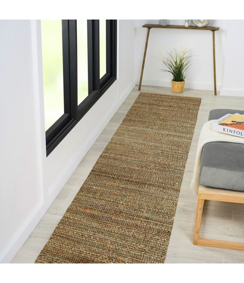 LR Home Natural Fiber Natural jute /smoke green 03391 2 ft. 6 in. X 7 ft. 9 in. Rect. Rug