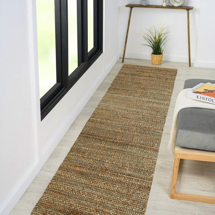 LR Home Natural Fiber Natural jute /smoke green 03391 2 ft. 6 in. X 7 ft. 9 in. Rect. Rug