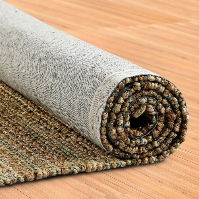 LR Home Natural Fiber Natural jute /smoke green 03391 2 ft. 6 in. X 7 ft. 9 in. Rect. Rug