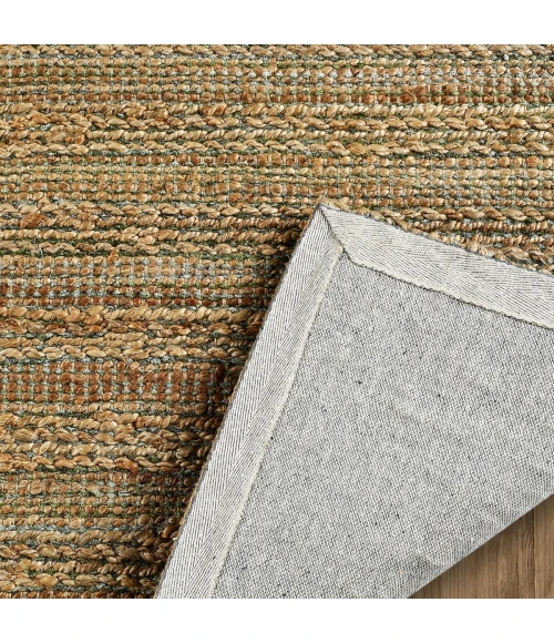 LR Home Natural Fiber Natural jute /smoke green 03391 2 ft. 6 in. X 7 ft. 9 in. Rect. Rug