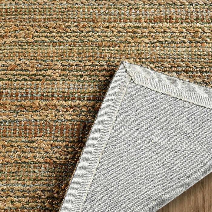 LR Home Natural Fiber Natural jute /smoke green 03391 2 ft. 6 in. X 7 ft. 9 in. Rect. Rug