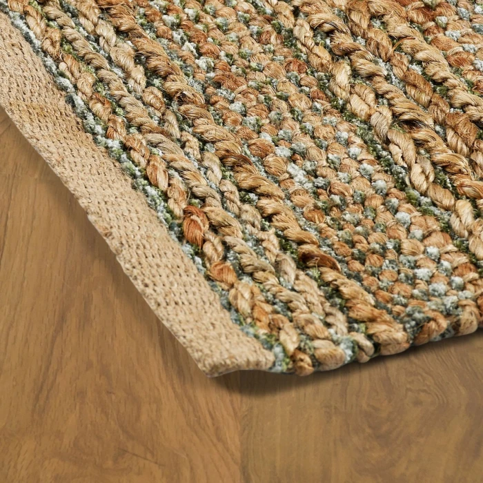 LR Home Natural Fiber Natural jute /smoke green 03391 2 ft. 6 in. X 7 ft. 9 in. Rect. Rug