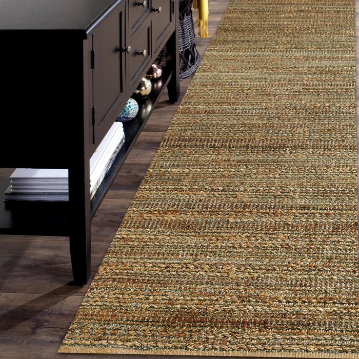 LR Home Natural Fiber Natural jute /smoke green 03391 2 ft. 6 in. X 7 ft. 9 in. Rect. Rug