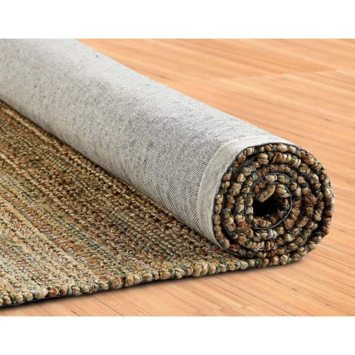 Rugs Town Fiber Natural jute /smoke green 3391 10 ft. X 14 ft. Square Rug