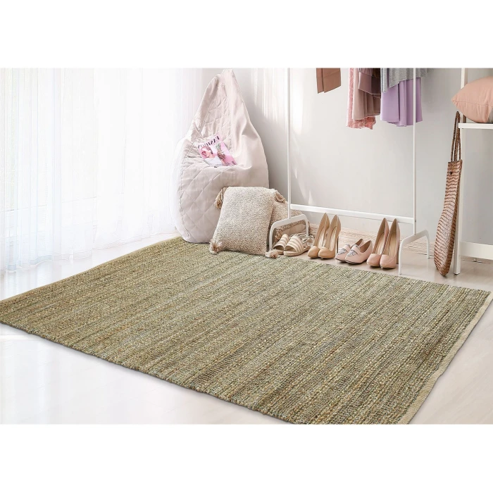 Rugs Town Fiber Natural jute /smoke green 3391 10 ft. X 14 ft. Square Rug