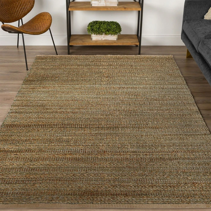 Rugs Town Fiber Natural jute /smoke green 3391 10 ft. X 14 ft. Square Rug