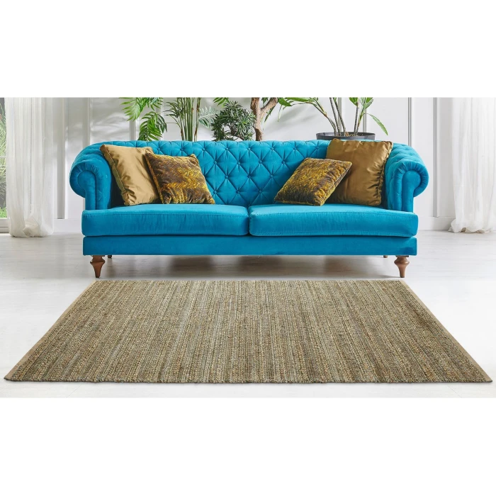 Rugs Town Fiber Natural jute /smoke green 3391 10 ft. X 14 ft. Square Rug