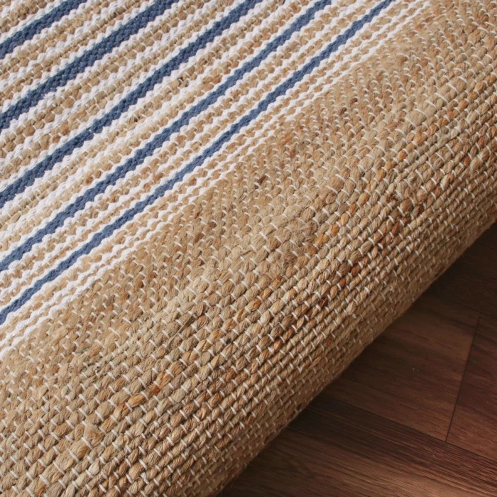 LR Home Hampton Tan/Blue/White 03392 7 ft. 9 in. X 9 ft. 9 in. Rect. Rug