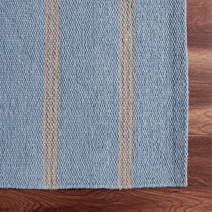 LR Home Hampton Light Blue/Tan 03393 5 ft. X 7 ft. 9 in. Rect. Rug