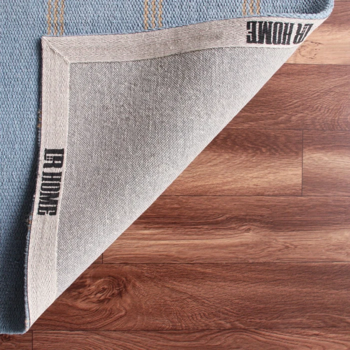LR Home Hampton Light Blue/Tan 03393 5 ft. X 7 ft. 9 in. Rect. Rug
