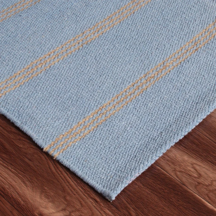 LR Home Hampton Light Blue/Tan 03393 5 ft. X 7 ft. 9 in. Rect. Rug