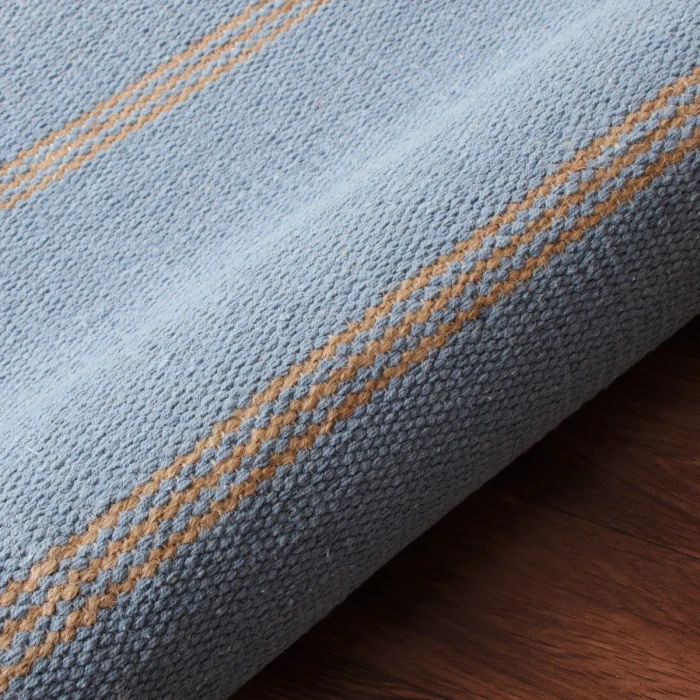 LR Home Hampton Light Blue/Tan 03393 5 ft. X 7 ft. 9 in. Rect. Rug