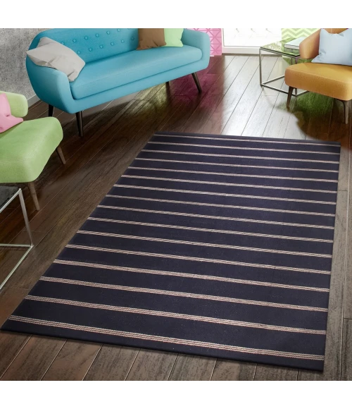 LR Home Hampton Black/Tan 03395 7 ft. 9 in. X 9 ft. 9 in. Rect. Rug