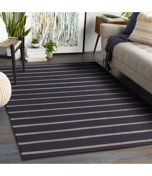 LR Home Hampton Black/Tan 03395 7 ft. 9 in. X 9 ft. 9 in. Rect. Rug