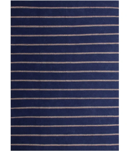 LR Home Hampton Navy Blue/Tan 03396 7 ft. 9 in. X 9 ft. 9 in. Rect. Rug