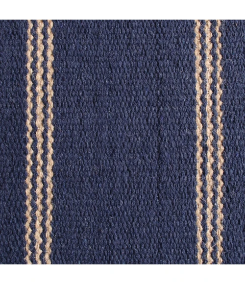 LR Home Hampton Navy Blue/Tan 03396 7 ft. 9 in. X 9 ft. 9 in. Rect. Rug