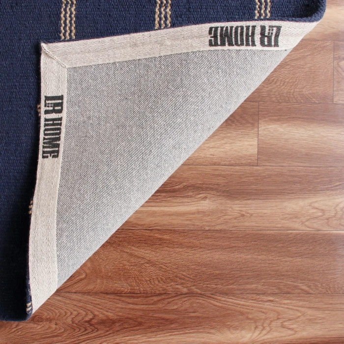 LR Home Hampton Navy Blue/Tan 03396 5 ft. X 7 ft. 9 in. Rect. Rug