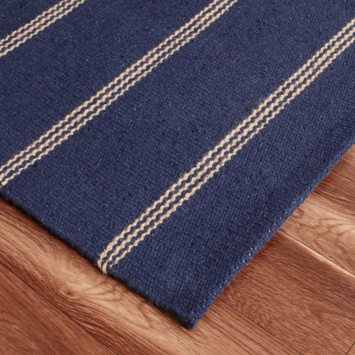 LR Home Hampton Navy Blue/Tan 03396 5 ft. X 7 ft. 9 in. Rect. Rug