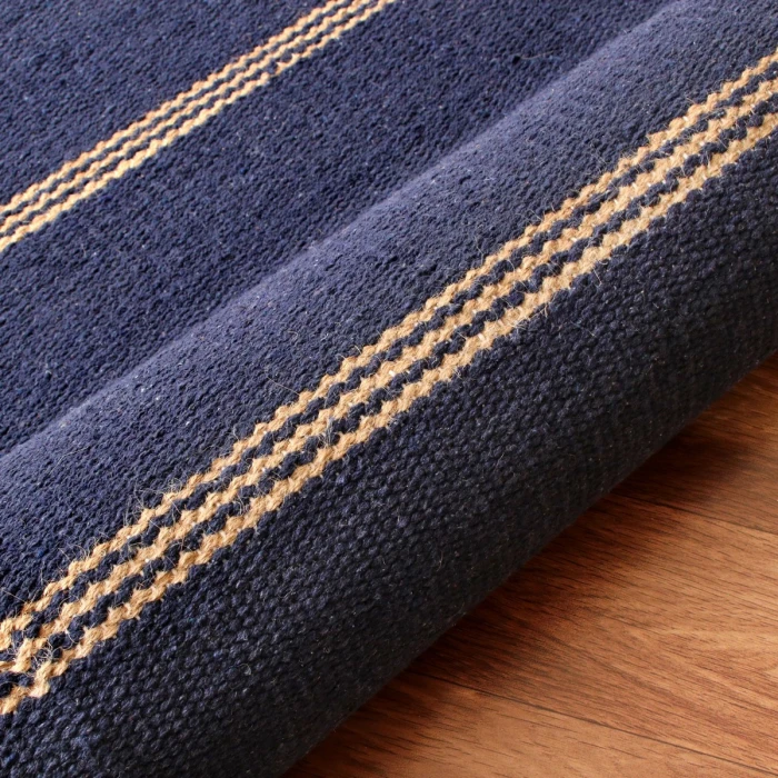 LR Home Hampton Navy Blue/Tan 03396 5 ft. X 7 ft. 9 in. Rect. Rug