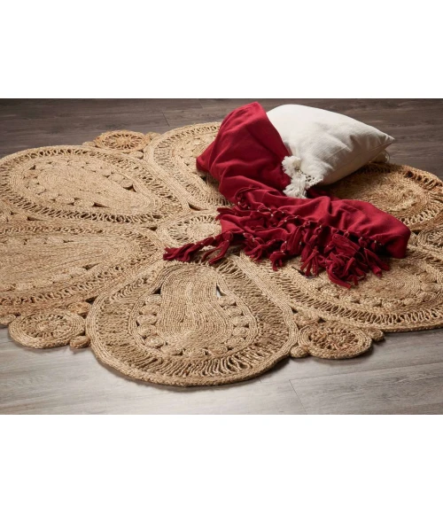 LR Home NATURAL FIBER 12029 Natural 6' Round Rug
